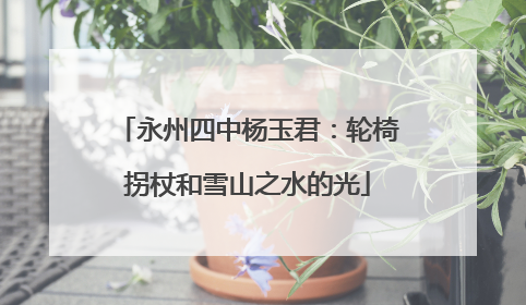 永州四中杨玉君：轮椅拐杖和雪山之水的光