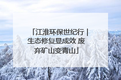 江淮环保世纪行｜生态修复显成效 废弃矿山变青山