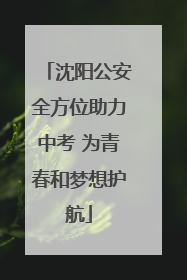 沈阳公安全方位助力中考 为青春和梦想护航