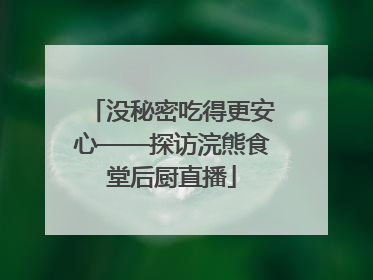 没秘密吃得更安心——探访浣熊食堂后厨直播
