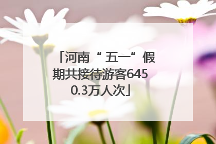 河南“ 五一”假期共接待游客6450.3万人次