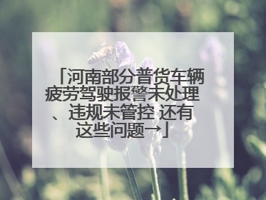 河南部分普货车辆疲劳驾驶报警未处理、违规未管控 还有这些问题→