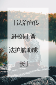法治宣传进校园 普法护航助成长