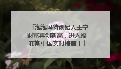 泡泡玛特创始人王宁财富再创新高，进入福布斯中国实时榜前十