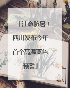注意防暑！四川发布今年首个高温蓝色预警