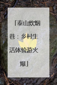 泰山炊烟巷：乡村生活体验游火爆
