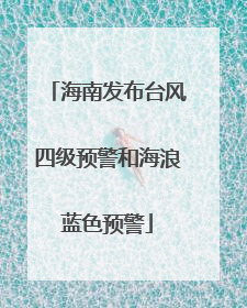 海南发布台风四级预警和海浪蓝色预警