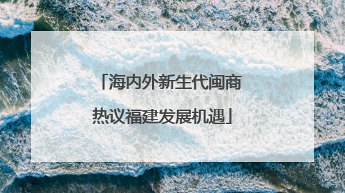 海内外新生代闽商热议福建发展机遇