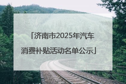 济南市2025年汽车消费补贴活动名单公示
