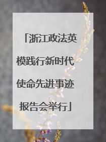 浙江政法英模践行新时代使命先进事迹报告会举行
