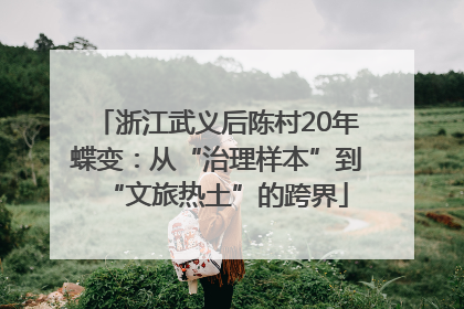 浙江武义后陈村20年蝶变：从“治理样本”到“文旅热土”的跨界