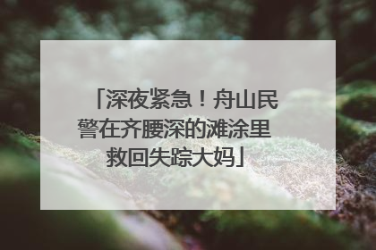 深夜紧急！舟山民警在齐腰深的滩涂里救回失踪大妈