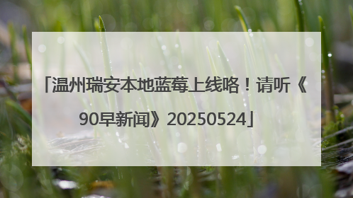温州瑞安本地蓝莓上线咯！请听《90早新闻》20250524