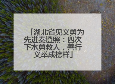 湖北省见义勇为先进秦遵照：四次下水勇救人，善行义举成榜样