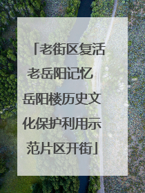 老街区复活老岳阳记忆 岳阳楼历史文化保护利用示范片区开街
