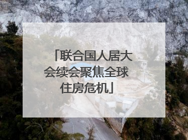 联合国人居大会续会聚焦全球住房危机