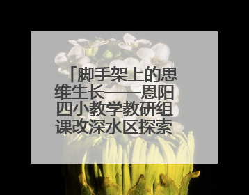 脚手架上的思维生长——恩阳四小教学教研组课改深水区探索纪实