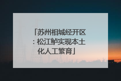 苏州相城经开区：松江鲈实现本土化人工繁育