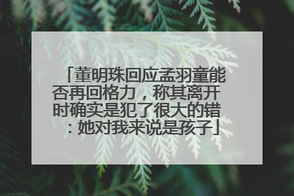 董明珠回应孟羽童能否再回格力，称其离开时确实是犯了很大的错：她对我来说是孩子