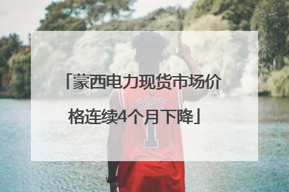 蒙西电力现货市场价格连续4个月下降