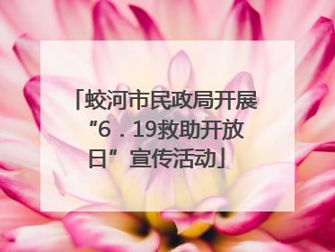 蛟河市民政局开展“6．19救助开放日”宣传活动