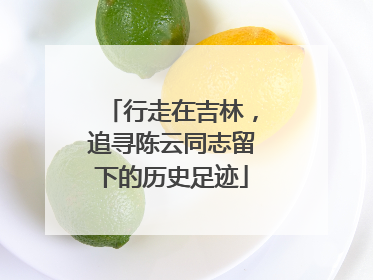 行走在吉林，追寻陈云同志留下的历史足迹
