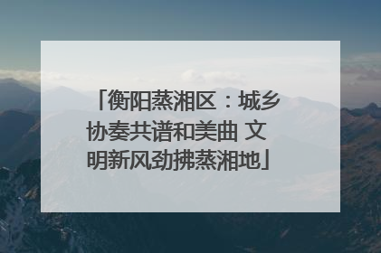 衡阳蒸湘区：城乡协奏共谱和美曲 文明新风劲拂蒸湘地
