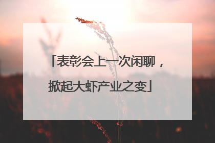 表彰会上一次闲聊，掀起大虾产业之变