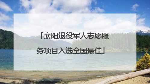 襄阳退役军人志愿服务项目入选全国最佳