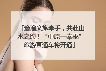 豫渝文旅牵手，共赴山水之约！“中原—奉巫”旅游直通车将开通