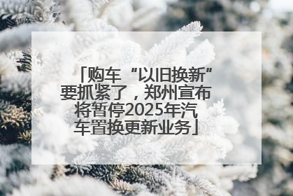 购车“以旧换新”要抓紧了，郑州宣布将暂停2025年汽车置换更新业务