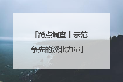 蹲点调查丨示范争先的溪北力量