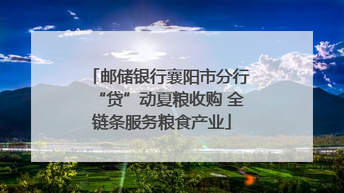 邮储银行襄阳市分行“贷”动夏粮收购 全链条服务粮食产业