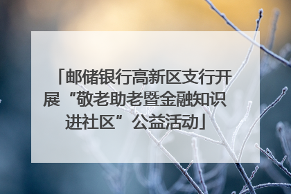 邮储银行高新区支行开展“敬老助老暨金融知识进社区”公益活动