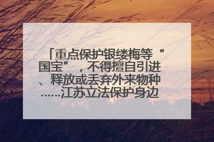重点保护银缕梅等“国宝”，不得擅自引进、释放或丢弃外来物种……江苏立法保护身边的生物“朋友圈”