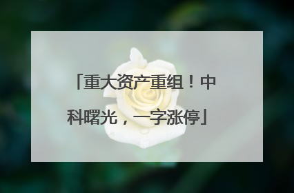 重大资产重组！中科曙光，一字涨停
