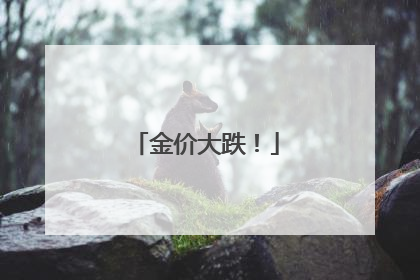 金价大跌！