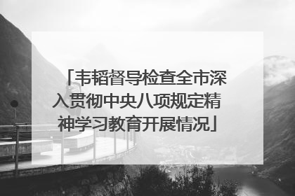 韦韬督导检查全市深入贯彻中央八项规定精神学习教育开展情况