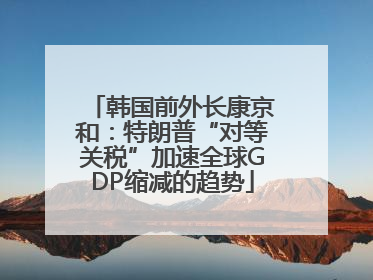 韩国前外长康京和：特朗普“对等关税”加速全球GDP缩减的趋势