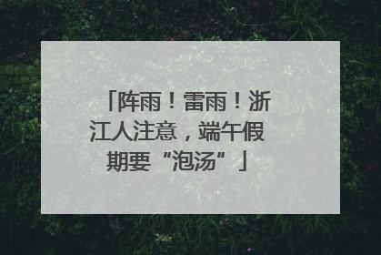 阵雨！雷雨！浙江人注意，端午假期要“泡汤”