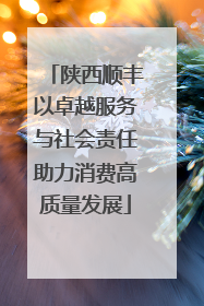 陕西顺丰以卓越服务与社会责任助力消费高质量发展
