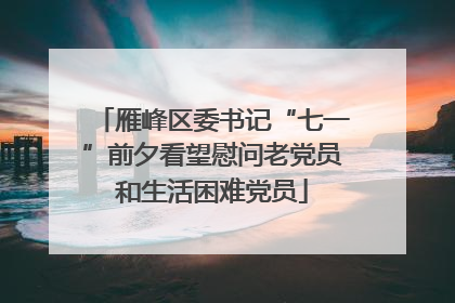 雁峰区委书记“七一”前夕看望慰问老党员和生活困难党员