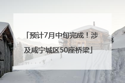 预计7月中旬完成！涉及咸宁城区50座桥梁