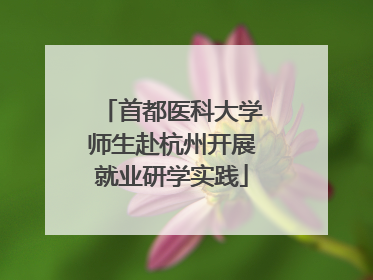 首都医科大学师生赴杭州开展就业研学实践