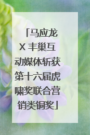 马应龙 X 丰巢互动媒体斩获第十六届虎啸奖联合营销类铜奖