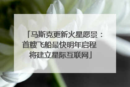 马斯克更新火星愿景：首艘飞船最快明年启程 将建立星际互联网