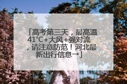 高考第三天，最高温41℃+大风+强对流，请注意防范！河北最新出行信息→