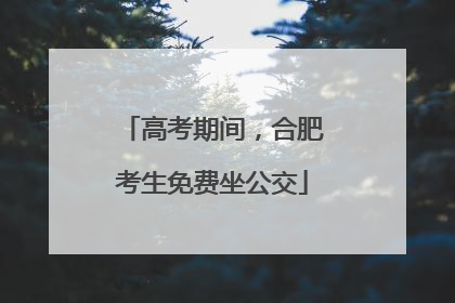 高考期间，合肥考生免费坐公交