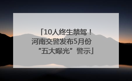 10人终生禁驾！河南交警发布5月份“五大曝光”警示