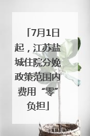 7月1日起，江苏盐城住院分娩政策范围内费用“零”负担